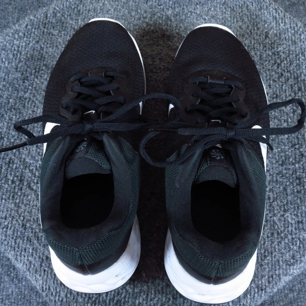 Nike Revolution 6 Next Nature Women Running Shoe 6.5 Athletic Black White Mesh